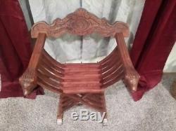 Astonishing late 19th Century Italian Walnut Savonarola Chair. Immaculate