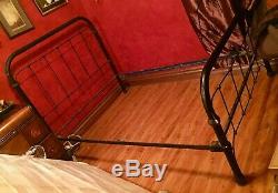 Authentic Late 1800-Early 1900 Wrought Iron, Full Bed Frame