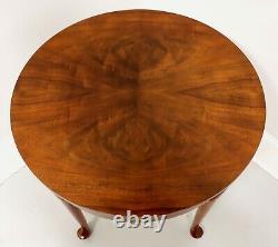 BAKER Bookmatched Walnut Georgian Style Round Accent Table