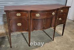 Baker Federal Style Bowfront Mahogany and Satinwood Inlaid Sideboard