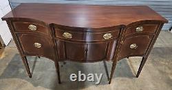 Baker Federal Style Bowfront Mahogany and Satinwood Inlaid Sideboard