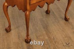 Baker Furniture Chippendale Style Tiger Maple Lowboy