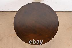 Baker Furniture Empire Carved Mahogany Pedestal Tea Table or Center Table