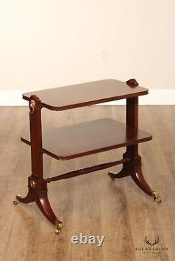 Baker Furniture English Regency Style Pair of Mahogany Side Tables