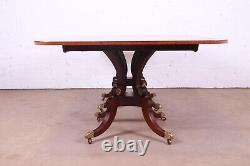Baker Furniture Georgian Satinwood Mahogany Extension Dining Table, Refinished