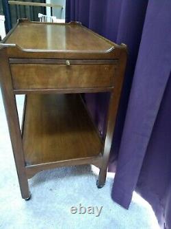 Baker Furniture Palladian Walnut and Cherry Bar Cart MCM from late 1960s