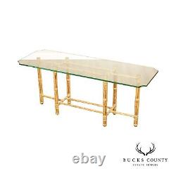 BakerJohn McGuire Bamboo And Glass Top Console Table