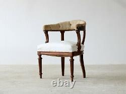 Barrel Back Desk Chair, French Late 19th Century, for Reupholstery