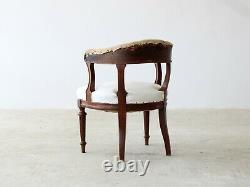 Barrel Back Desk Chair, French Late 19th Century, for Reupholstery