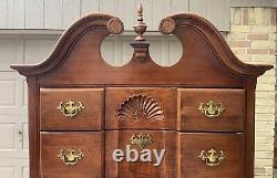 Beautiful Queen Anne Style Cherry Highboy Chest of Drawers, Late 20th Century