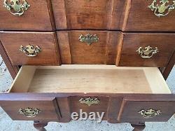 Beautiful Queen Anne Style Cherry Highboy Chest of Drawers, Late 20th Century