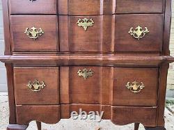 Beautiful Queen Anne Style Cherry Highboy Chest of Drawers, Late 20th Century