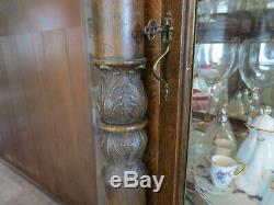 Beautiful late 1800s Antique Lead Glass China Cabinet