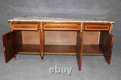 Best Quality Bronze Mounted French Louis XVI Marble Top Rosewood Sideboard
