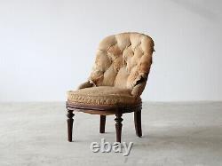 Button-Back Fireside Chair, French Late 19th Century