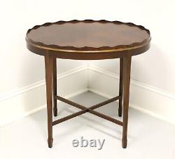 COUNCILL CRAFTSMEN Flame Mahogany Traditional Scalloped Top Oval End Side Table