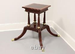 CRAFTIQUE Banded Mahogany Regency Dining Table Birdcage Pedestal Base A