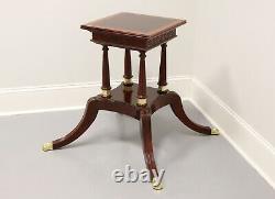 CRAFTIQUE Banded Mahogany Regency Dining Table Birdcage Pedestal Base B