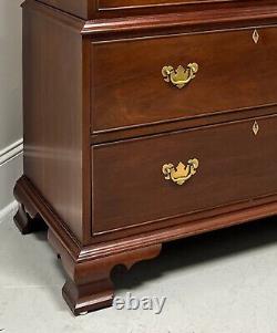 CRAFTIQUE Solid Mahogany Chippendale Style Chest on Chest with Ogee Feet