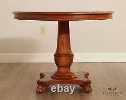 CTH Sherrill Occasional Regency Style Carved Pedestal Round Center Table