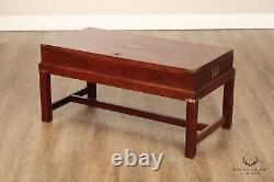 Campaign Style Vintage Lift Top Chest On Frame Coffee Table