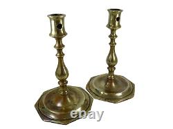 Candlesticks Continenta Low Skirt Base Standard Late 18th Century 1770s Old