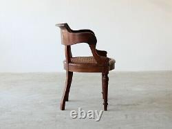 Caned Mahogany Desk Chair, French Late 19th Century