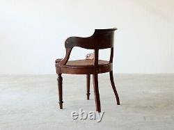 Caned Mahogany Desk Chair, French Late 19th Century