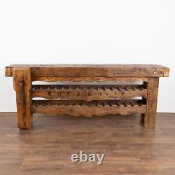 Carpenter's Workbench Console Table With Wine Rack from France, circa 1880