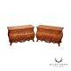 Century Furniture'Coeur de France' Pair of Carved Cherry Bombe Chests