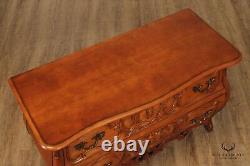 Century Furniture'Coeur de France' Pair of Carved Cherry Bombe Chests