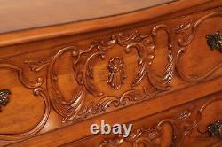 Century Furniture'Coeur de France' Pair of Carved Cherry Bombe Chests