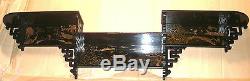 China chinese lacquered black hanging shelf late 19 century hand paint oriental