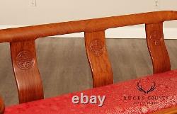 Chinese Hardwood Horseshoe Back Settee