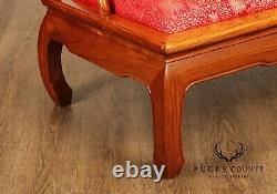 Chinese Hardwood Horseshoe Back Settee