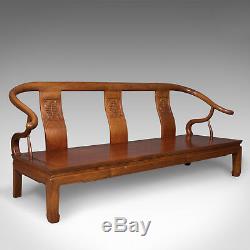 Chinese Rosewood 3 Seater Bench in Traditional Form Dating to Late 20th Century