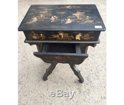 Chinese rectangular coffee table painted on Chinese lacquer. Period Late 1800 /