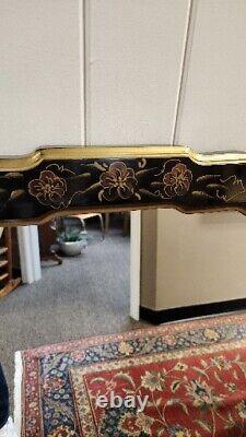 Chinoiserie Mirror Black Gold Lacquer Asian Free Shipping