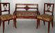 Chippendale Style Carved Mahogany Children's or Doll Side Settee with 2 Chairs