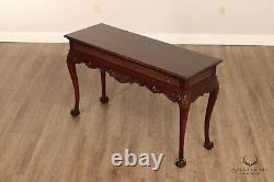 Chippendale Style Flame Mahogany Carved Console Table