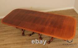 Chippendale Style Triple Pedestal Mahogany Dining Table