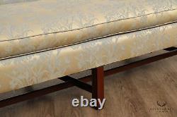 Chippendale Style Vintage Mahogany Rolled Arm Camelback Sofa