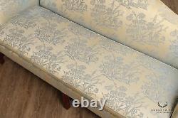 Chippendale Style Vintage Mahogany Rolled Arm Camelback Sofa