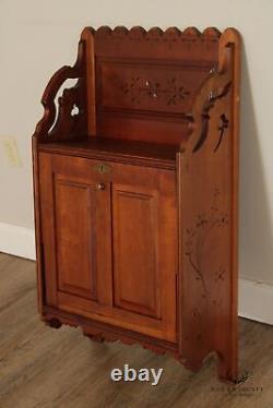 Cortland Desk Co. Antique Victorian Cherry Wall-Mounted Desk