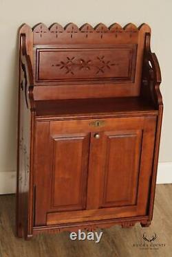 Cortland Desk Co. Antique Victorian Cherry Wall-Mounted Desk