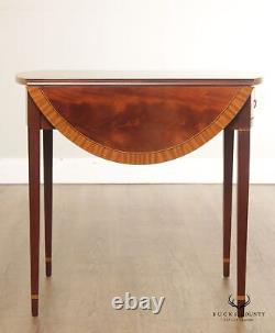 Councill Craftsman Federal Style Inlaid Mahogany Pembroke Table