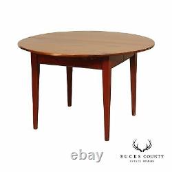 Country Farmhouse Style Custom Quality Round Pine Expandable Dining Table