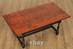 Country Farmhouse Style Tiger Maple Top Coffee Table