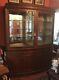 Curved Glass China Cabinet Display Cabinet Late 1800's