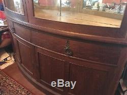Curved Glass China Cabinet Display Cabinet Late 1800's